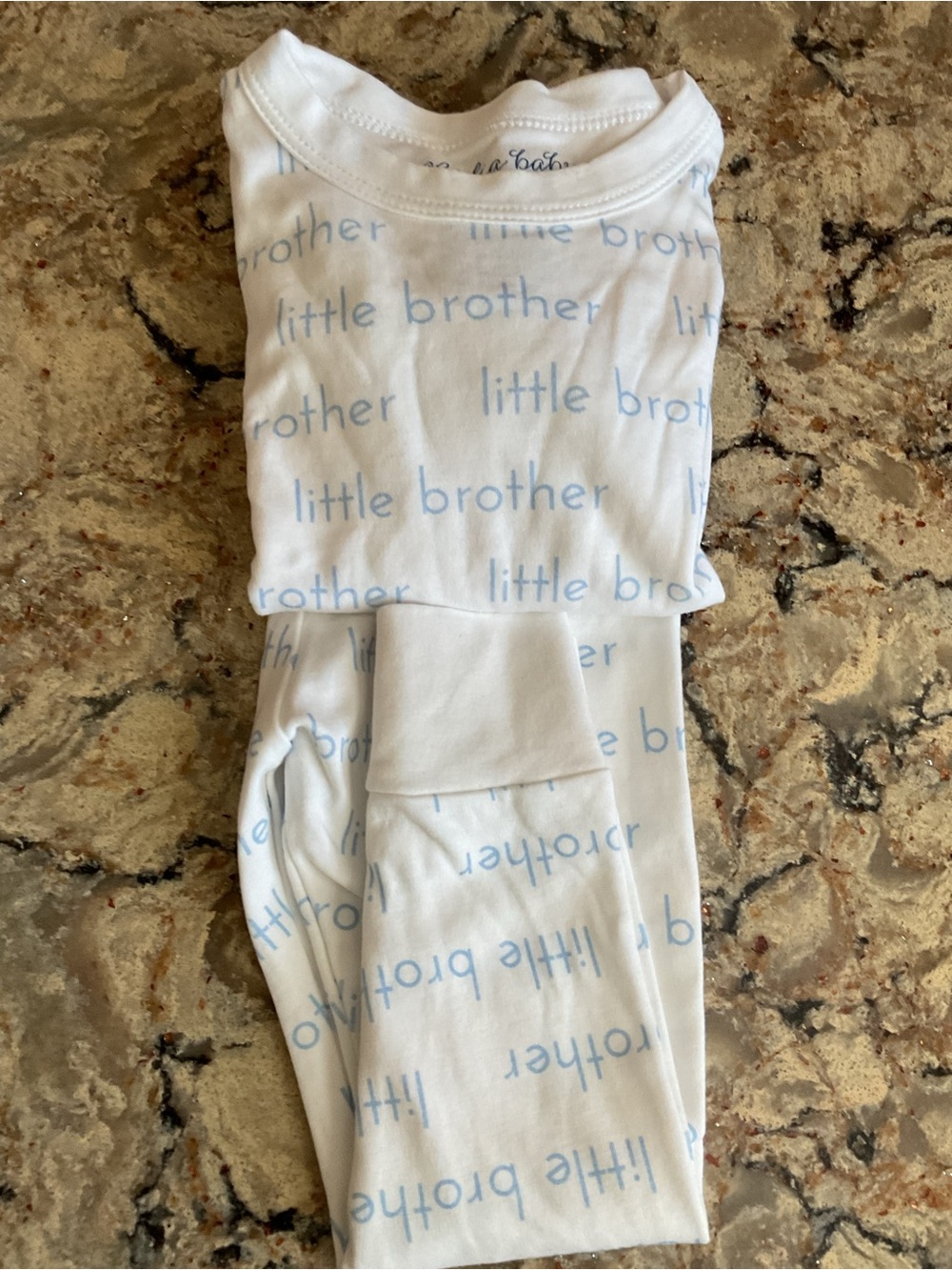 Magnolia Baby Little Brother Blue & White Pajama Set 18-24 Mo